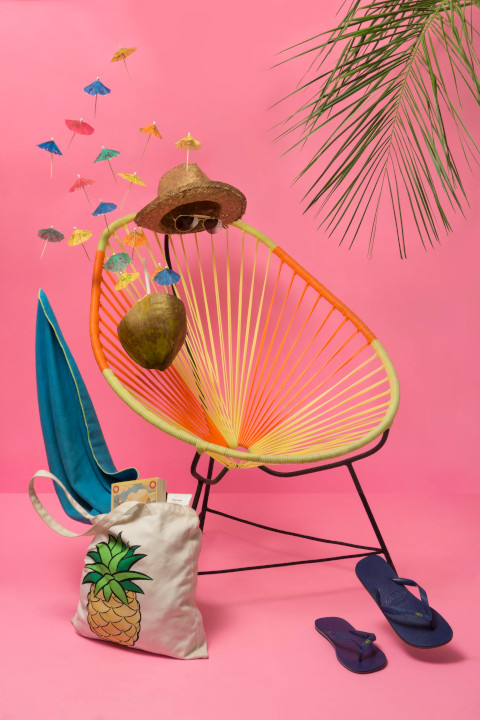 Colorful tourism related objects