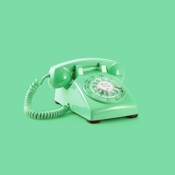 Old green telephone
